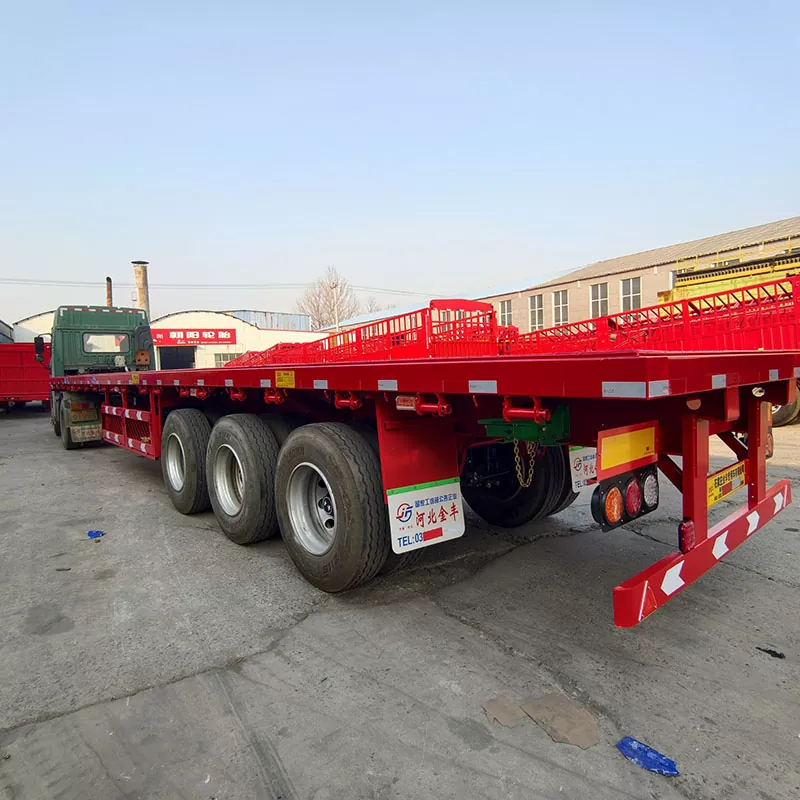 Three-Axle Flatbed Transport Semi-Trailer